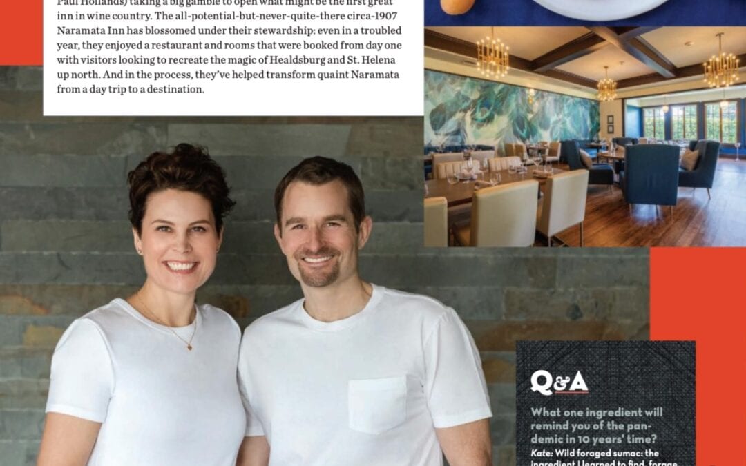 Western Living features Naramata Inn’s Kate Colley & Chef Ned Bell as ‘2021 Foodie of the Year’ Finalists